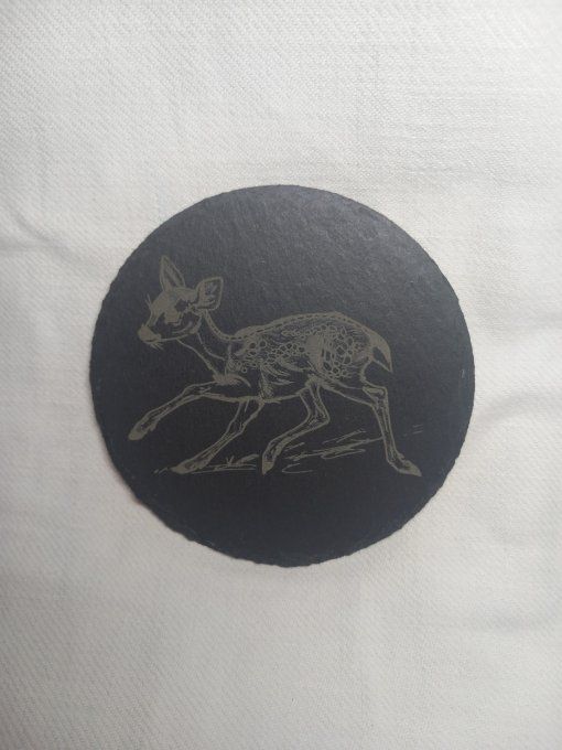 Gravure sur dessous de verre - Ardoise rond