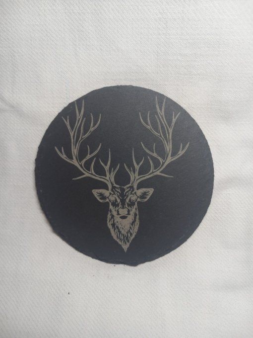 Gravure sur dessous de verre - Ardoise rond