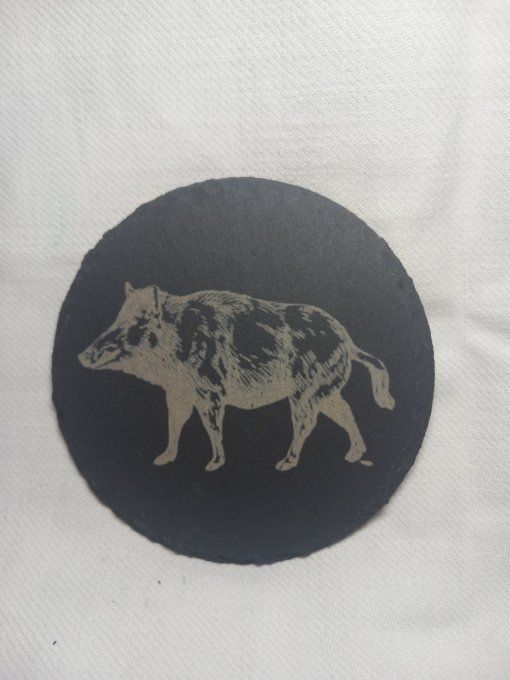 Gravure sur dessous de verre - Ardoise rond