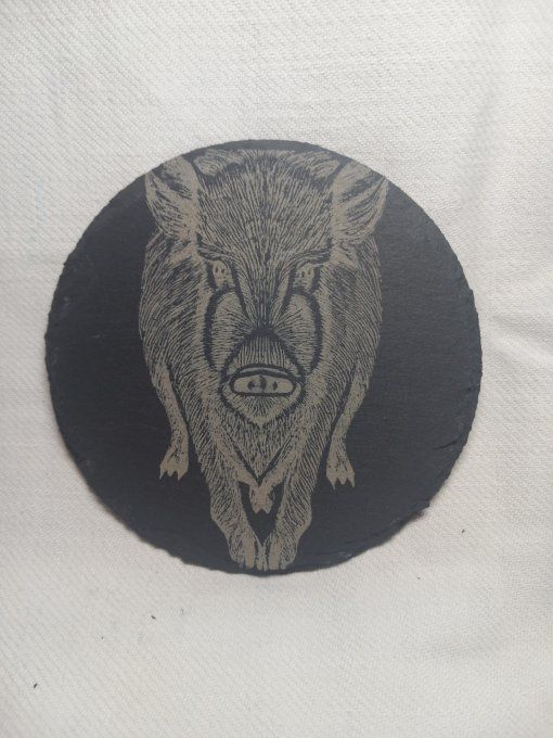 Gravure sur dessous de verre - Ardoise rond