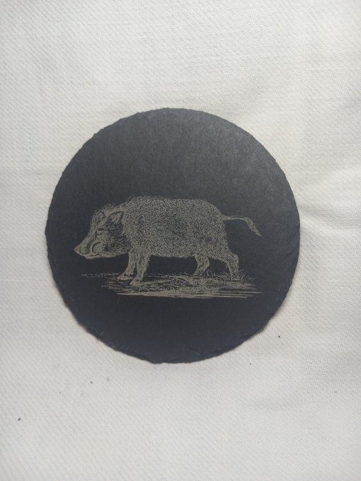 Gravure sur dessous de verre - Ardoise rond
