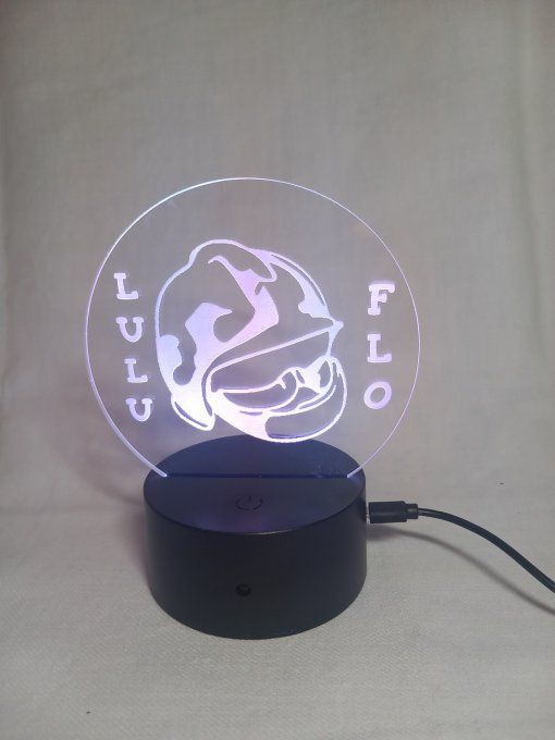 Gravure sur lampe