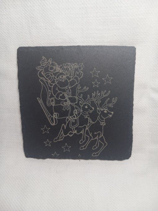 Gravure sur dessous de verre - Ardoise rond - Copie