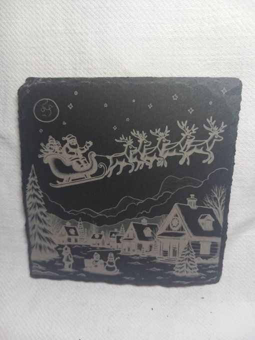 Gravure sur dessous de verre - Ardoise rond - Copie