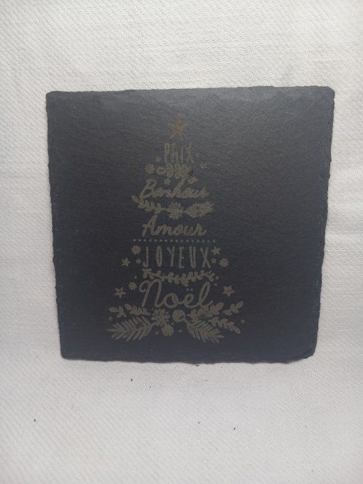 Gravure sur dessous de verre - Ardoise rond - Copie