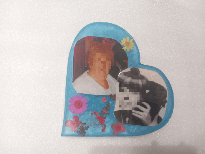 Cœur épais avec des photos